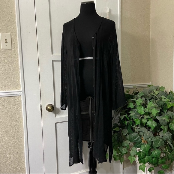 Loose Weave Boho Button-Up Duster Cardigan - Picture 5 of 16